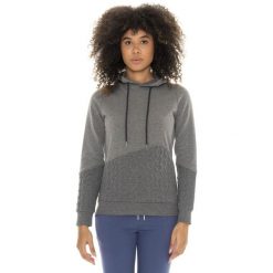 Bluza zimowa Damen z Kapuze zum Überziehen, Leone 1947 Braid-Einsätze. Szare bluzy damskie LEONE 1947 APPAREL, na zimę, bez wzorów, z bawełny, sportowe, bez ramiączek, bez kaptura. W wyprzedaży za 176.82 zł.