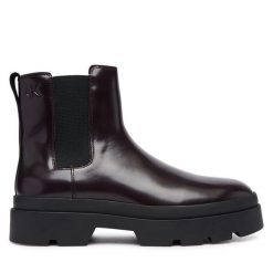 Sztyblety Calvin Klein. Brązowe botki męskie Calvin Klein, bez wzorów, bez obcasa, bez zapięcia. Za 749.99 zł.
