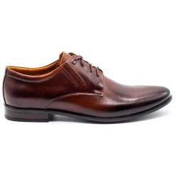 Olivier Buty wizytowe 480 brązowe. Brązowe buty wizytowe męskie bez wzorów, z jeansu, bez obcasa, bez zapięcia. Za 367.89 zł.