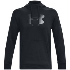 Bluza fitness męska Under Armour Fleece Big Logo HD. Czarne bluzy męskie Under Armour, m, bez wzorów, sportowe, bez ramiączek, z kapturem. Za 289.00 zł.