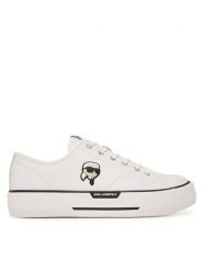 KARL LAGERFELD Trampki Kampus Max KL95025 Biały. Białe trampki męskie KARL LAGERFELD, bez wzorów, ze skóry, bez zapięcia. Za 794.99 zł.