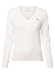 Gant Sweter Kobiety Bawełna biały, XXL. Białe swetry nierozpinane damskie GANT, xxl, bez wzorów, z bawełny, eleganckie, bez kołnierzyka, bez ramiączek. Za 599.95 zł.