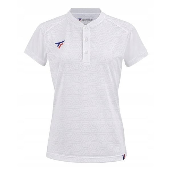 Koszulka polo tenisowa damska Tecnifibre Team Mesh Polo. Białe bluzki damskie TECNIFIBRE, bez wzorów, z meshu, sportowe, bez kołnierzyka, bez ramiączek. Za 211.00 zł.