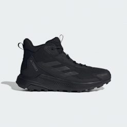 Buty Terrex Anylander Mid Rain.Rdy Hiking. Czarne obuwie trekkingowe damskie Adidas, z materiału, bez zapięcia. Za 439.00 zł.