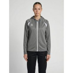 Damska bluza dresowa z kapturem Hummel Core 2.0. Białe bluzy damskie Hummel, bez wzorów, z dresówki, sportowe, bez ramiączek, z kapturem. Za 272.50 zł.