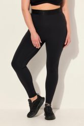 Damskie Legginsy sportowe LightFit kieszenie z recyklingu. Czarne legginsy damskie Ulla Popken, bez wzorów, z elastanu. Za 239.99 zł.