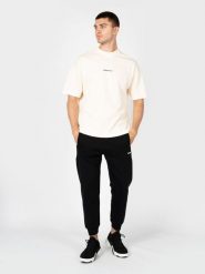 Les Hommes T-Shirt "Happy Pictures Oversize" | LBT1015700P | Mężczyzna | Beżowy. Brązowe t-shirty męskie Les Hommes, m, bez wzorów, z bawełny, bez kołnierzyka, bez ramiączek. W wyprzedaży za 349.00 zł.