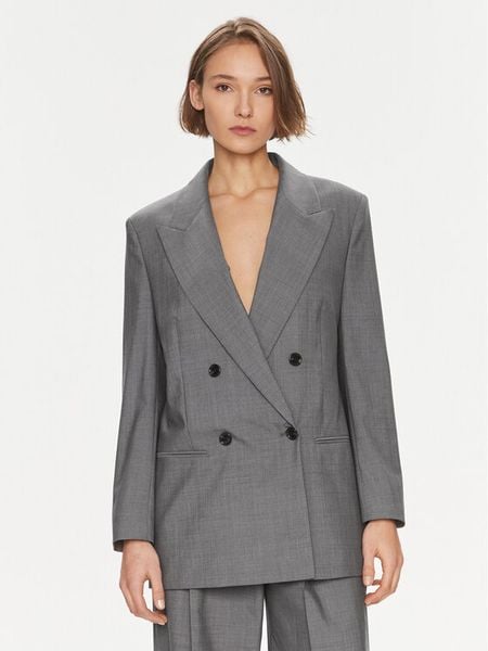 Boss Marynarka Jarmina 50505587 Szary Relaxed Fit. Szare marynarki i żakiety damskie Boss, bez wzorów, z wełny, bez kołnierzyka, bez ramiączek. Za 1,259.00 zł.