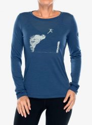 Bluza damska Super.natural Jumping Jacky LS. Niebieskie bluzy damskie super.natural, m, bez wzorów, z materiału, eleganckie, bez ramiączek, bez kaptura. Za 257.39 zł.