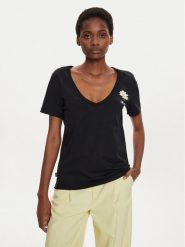 Desigual T-Shirt Vini 24WWTK41 Czarny Regular Fit. Czarne t-shirty damskie Desigual, s, bez wzorów, z bawełny, bez kołnierzyka, bez ramiączek. Za 109.99 zł.