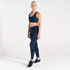 Revived damskie legginsy. Niebieskie legginsy damskie Dare 2B, bez wzorów. W wyprzedaży za 79.99 zł.