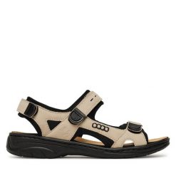 Sandały Rieker. Brązowe sandały damskie Rieker, bez wzorów, bez obcasa, na płaskiej podeszwie, bez zapięcia. Za 339.99 zł.