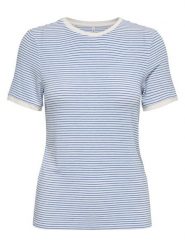 ONLY T-Shirt Tine 15315406 Niebieski Regular Fit. Niebieskie t-shirty damskie ONLY, s, bez wzorów, z wiskozy, bez kołnierzyka, bez ramiączek. Za 109.99 zł.