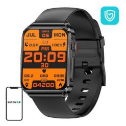 Smartwatch BlitzWolf BW-HL6 (czarny silikonowy). Czarne, cyfrowe smartbandy BlitzWolf, z aplikacjami, z materiału. Za 233.99 zł.