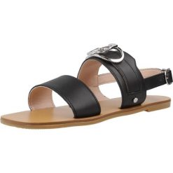 Sandały LIU-JO SA4123 P010 SABA Czarny. Czarne sandały damskie Liu Jo, bez wzorów, ze skóry, bez obcasa, bez zapięcia. Za 453.99 zł.