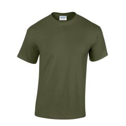 Ciężka Bawełniana Koszulka Unisex Dla Dorosłych. Zielone bluzki damskie GILDAN, xl, bez wzorów, z bawełny, sportowe, bez kołnierzyka, bez ramiączek. Za 30.99 zł.