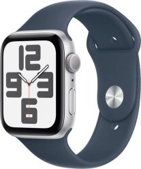 Smartwatch Apple Watch SE 2023 GPS 44mm Silver Alu Sport M/L Granatowy (MREE3). Niebieskie zegarki smartwatch Apple, bez wzorów. Za 915.39 zł.