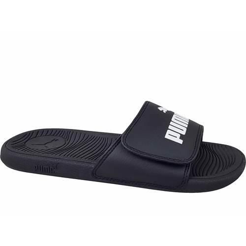 Klapki damskie Puma Cool Cat 2.0 V. Czarne klapki damskie Puma, bez wzorów, z materiału, sportowe, bez obcasa, bez zapięcia. Za 154.00 zł.