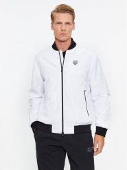 EA7 Emporio Armani Kurtka bomber 8NPB12 PN7LZ 1100 Biały Regular Fit. Białe kurtki męskie EA7 Emporio Armani, m, bez wzorów, z syntetyku, bez kaptura. Za 879.99 zł.