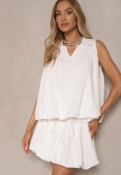 Biała Spódnica o Rozkloszowanym Kroju z Kokardami Ularosiel. Białe spódnice damskie Renee, na co dzień, m, z aplikacjami, eleganckie, mini, proste. Za 39.99 zł.