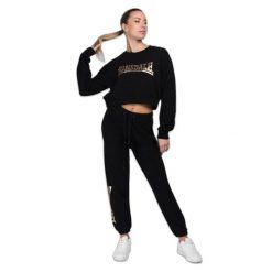 Damska bluza z okrągłym dekoltem Lonsdale Culbokie. Czarne bluzy damskie Lonsdale, bez wzorów, eleganckie, bez ramiączek, bez kaptura. Za 211.00 zł.