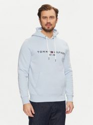 Tommy Hilfiger Bluza Logo MW0MW11599 Błękitny Regular Fit. Niebieskie bluzy męskie Tommy Hilfiger, m, bez wzorów, z bawełny, bez ramiączek, bez kaptura. Za 399.99 zł.