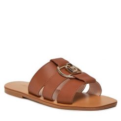Klapki Liu Jo. Brązowe klapki damskie Liu Jo, bez wzorów, bez obcasa, bez zapięcia. Za 559.99 zł.