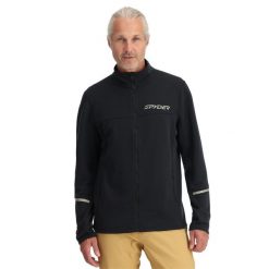 Bluza męska Spyder Speed Full Zip. Czarne bluzy męskie Spyder, na zimę, m, bez wzorów, sportowe, bez ramiączek, bez kaptura. Za 649.99 zł.