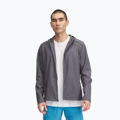 Kurtka do biegania męska Under Armour Storm Run Hooded. Szare kurtki męskie Under Armour, m, bez wzorów, bez kaptura, do biegania. Za 209.99 zł.