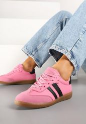 Różowe Sneakersy Sportowe Tenisówki z Modnymi Przeszyciami i Paskami Zarelna. Czerwone obuwie sportowe damskie Renee, bez wzorów, bez zapięcia, tenisowe. Za 69.99 zł.