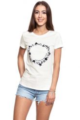 MUSTANG T SHIRT DAMSKI Alexia C Print 1008944 2020. Białe t-shirty damskie Mustang, s, bez wzorów, bez kołnierzyka, bez ramiączek. W wyprzedaży za 39.99 zł.