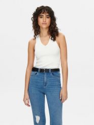 JDY Top Sabrina 15258897 Biały Slim Fit. Białe topy damskie JDY, m, bez wzorów, z wiskozy, bez kołnierzyka, bez ramiączek. Za 59.99 zł.