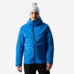 Kurtka narciarska i snowboardowa męska Quechua 500. Niebieskie kurtki sportowe męskie WED'ZE, na zimę, m, bez wzorów, z materiału, bez kaptura, narciarskie. Za 399.99 zł.