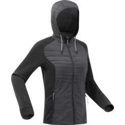 Bluza turystyczna damska Quechua NH500 Hybrid. Czarne bluzy damskie QUECHUA, m, bez wzorów, z tkaniny, sportowe, bez ramiączek, bez kaptura. Za 169.99 zł.