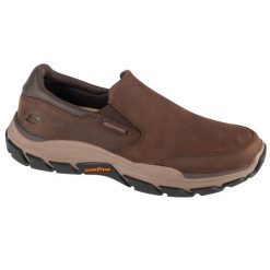 Buty do chodzenia męskie, Respected - Calum. Brązowe buty sportowe męskie Skechers, bez wzorów, bez obcasa, bez zapięcia. Za 359.99 zł.