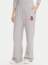 Tommy Hilfiger Spodnie dresowe UW0UW06081 Szary Wide Leg. Szare spodnie dresowe damskie Tommy Hilfiger, bez wzorów, z bawełny. Za 279.99 zł.