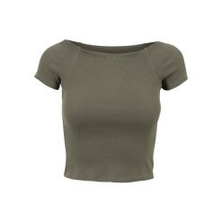 Koszulka damska Urban Classic Off. Zielone bluzki damskie Urban Classics, bez wzorów, bez kołnierzyka, bez ramiączek. W wyprzedaży za 39.00 zł.