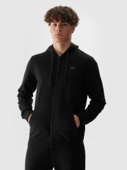 4F Bluza dresowa rozpinana z kapturem męska - czarna S. Czarne bluzy męskie 4F, l, bez wzorów, z bawełny, z kapturem. W wyprzedaży za 119.99 zł.