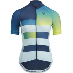 Damski jersey Silvini Mazzana. Niebieskie koszulki sportowe damskie Silvini, bez wzorów, z jersey, bez zapięcia, rowerowe. W wyprzedaży za 268.00 zł.