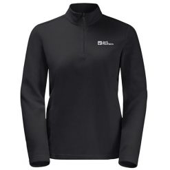 Bluza trekkingowa damska Jack Wolfskin Taunus Hz. Czarne bluzy damskie Jack Wolfskin, s, bez wzorów, z materiału, bez ramiączek, bez kaptura. Za 271.95 zł.