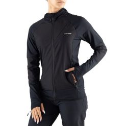 Bluza damska Viking Dimaro. Czarne bluzy damskie Viking, uniwersalny, bez wzorów, z elastanu, sportowe, bez ramiączek, bez kaptura. Za 208.52 zł.
