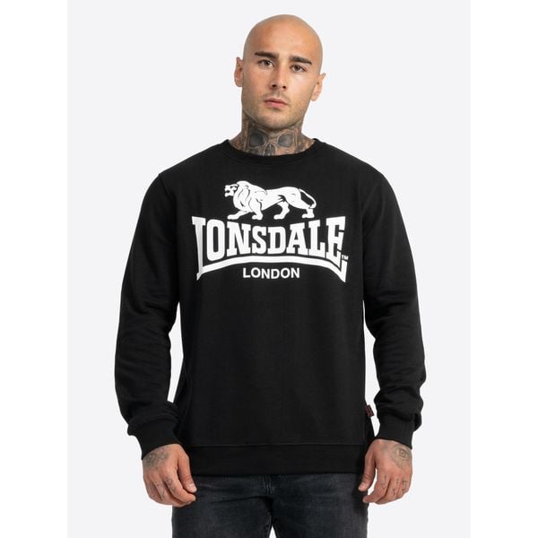 Bluza z okrągłym dekoltem Lonsdale Go Sport. Czarne bluzy męskie Lonsdale, m, bez wzorów, casualowe, bez ramiączek, bez kaptura. Za 206.40 zł.