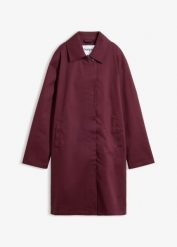 Hydrofobowy trencz, oversize. Czerwone płaszcze damskie bonprix, bez wzorów, bez kołnierzyka, bez kaptura. Za 229.99 zł.