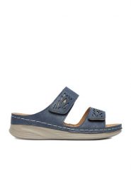 Go Soft Klapki CEO-WYL05010-11 Niebieski. Niebieskie klapki damskie GO SOFT, bez wzorów, ze skóry, bez obcasa, bez zapięcia. Za 89.99 zł.