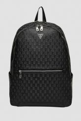 GUESS Czarny plecak męski Torino. Czarne plecaki męskie Guess, z aplikacjami, ze skóry ekologicznej, eleganckie. W wyprzedaży za 417.99 zł.