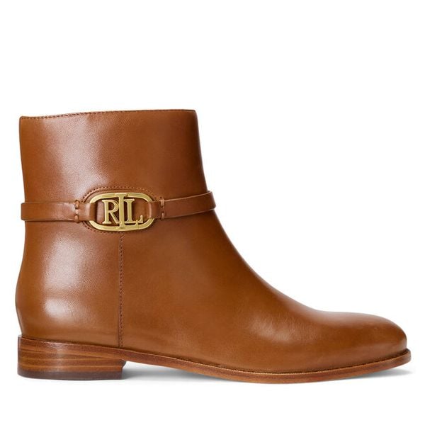 Botki LAUREN RALPH LAUREN. Brązowe botki damskie Lauren Ralph Lauren, bez wzorów, bez obcasa, na płaskiej podeszwie, bez zapięcia. Za 1,169.00 zł.