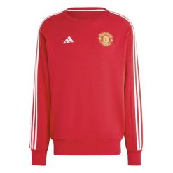 Bluza Manchester United DNA 2024/25. Czerwone bluzy męskie Adidas, bez wzorów, sportowe, bez ramiączek, bez kaptura. Za 274.05 zł.