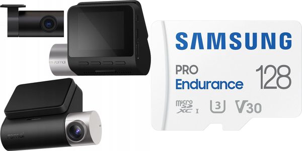Wideorejestrator 70mai Wideorejestrator 70mai A510 + kamera tylna RC11 + Karta Samsung PRO Endurance 2022 MicroSDXC 128 GB Class. Wideorejestratory 70mai. Za 698.00 zł.