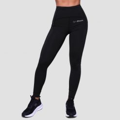 Legginsy damskie do biegania czarne Pulse. Czarne legginsy damskie GYMBEAM, bez wzorów, z elastanu. Za 115.90 zł.
