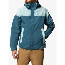 Kurtka przeciwwiatrowa Columbia Challenger II Windbreaker. Niebieskie kurtki męskie Columbia, bez wzorów, sportowe, bez kaptura. Za 307.99 zł.